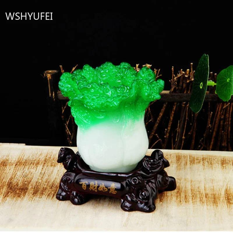 Study Desktop Pen Holder Ornaments Home Resin Chinese Cabbage Decoration Teacher Gift Wine Cabinet Auspicious Decor Accessories
