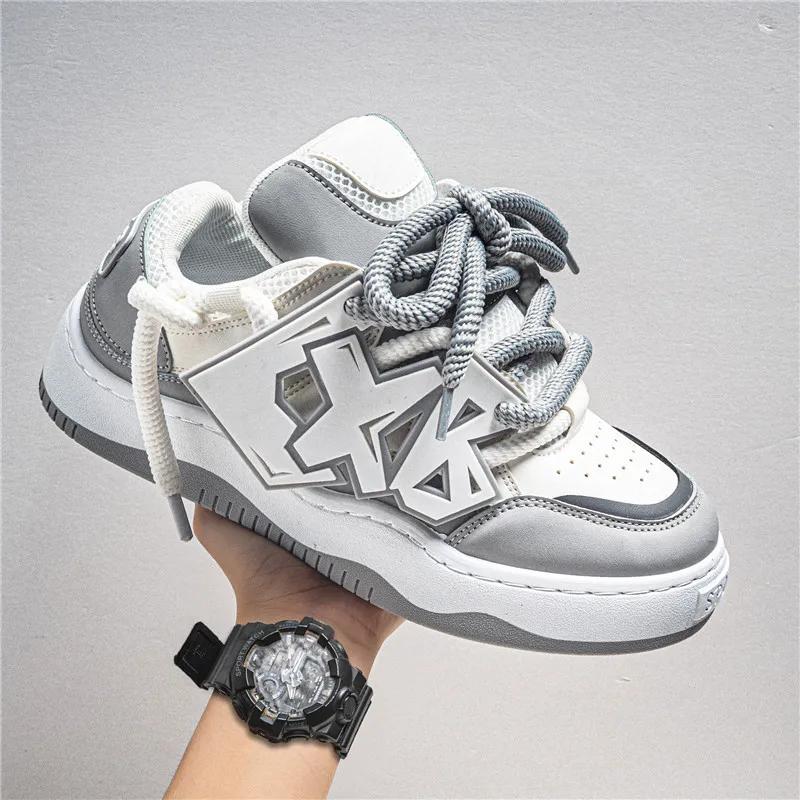 Trend Shoes For Men New Chunky Vulcanized Punk Shoes Sneakers Men 2024 Good Quality Street Style Sport Running Sneakers Men New