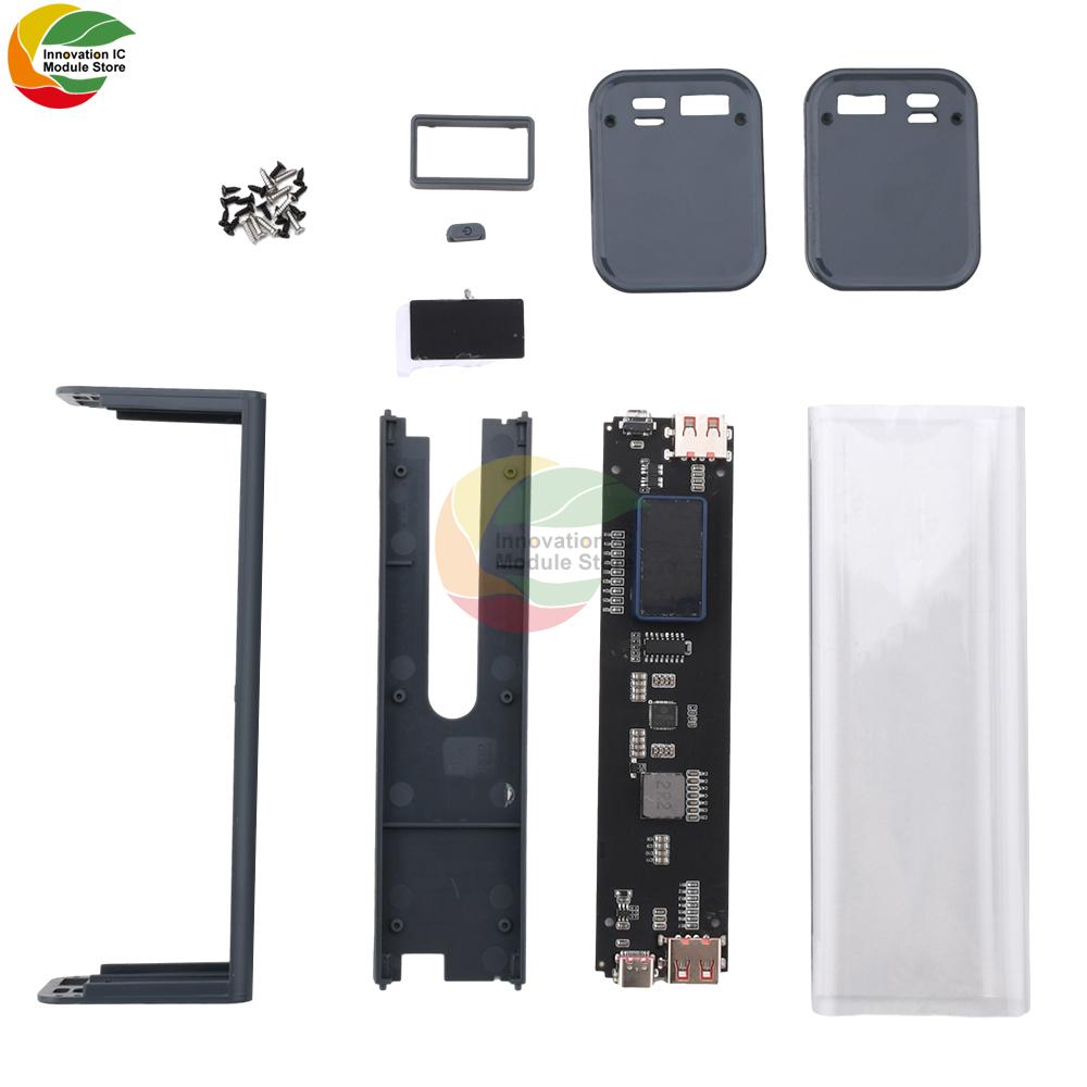 8 Sections 18650 Mobile Power Case PD22.5W Mech Transparent Shell DIY Charging Treasure