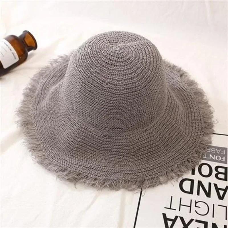 Women Fashion Fringe Fisherman Hat Summer Sunscreen Sunshade Hat Vacation Chic Style Korean Versatile Straw Hat Creative Gifts