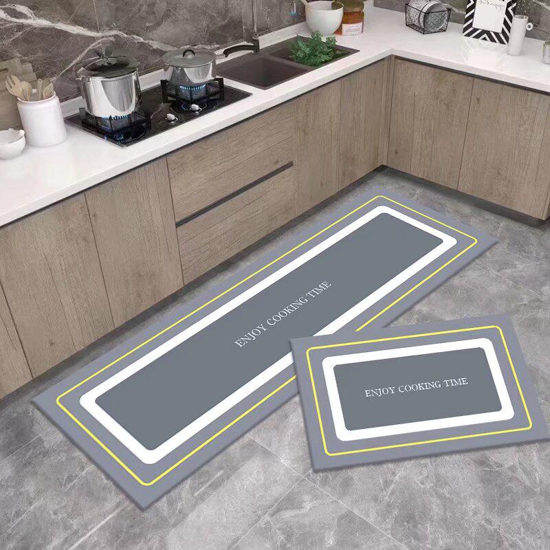 Stylish Non-Slip Kitchen Floor Mats: Dirt-Resistant, Water-Absorbing, Oil-Absorbing, Long Combination Set