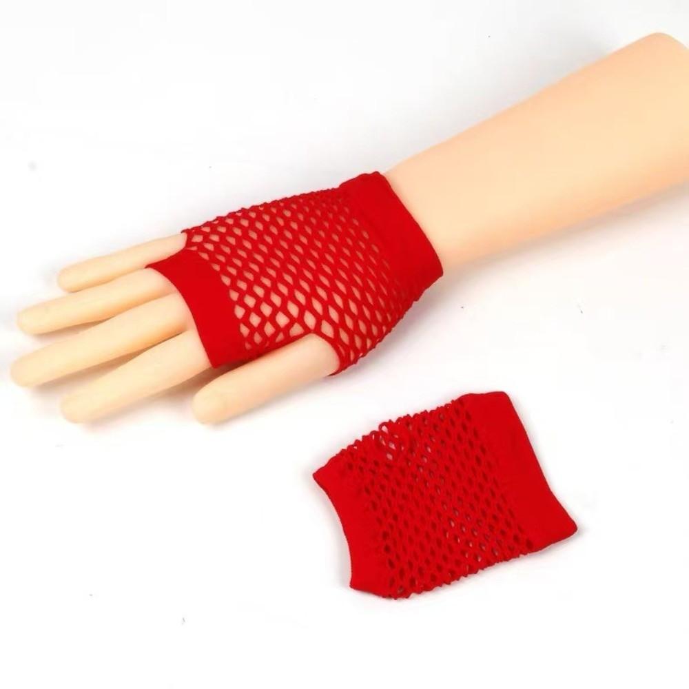 Elastic Short Fishnet Gloves Web Design Punk Rock Gloves Fingerless Mesh Gloves  Party Club
