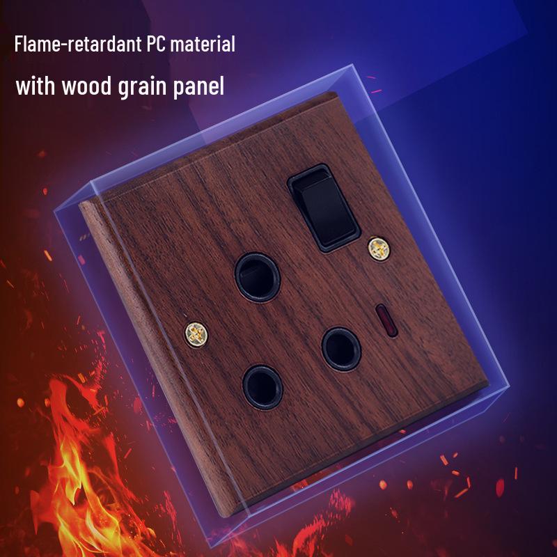 13A British Standard USB Switch Socket, Grey, Wall-Mounted, Multi-Function, One-Gang, Three-Hole Panel