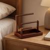 Wood-Look Jewelry Stand with Raised Tray Functional Tabletop Organizer