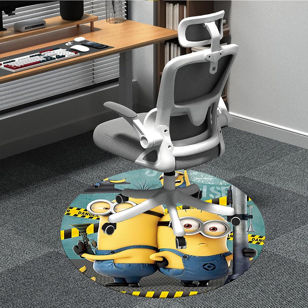 

1 шт. Коврик круглый Minions Danger Office, Под офисные стулья Спальня Гостиная Декор для дома a0928123 80cm by 80cm