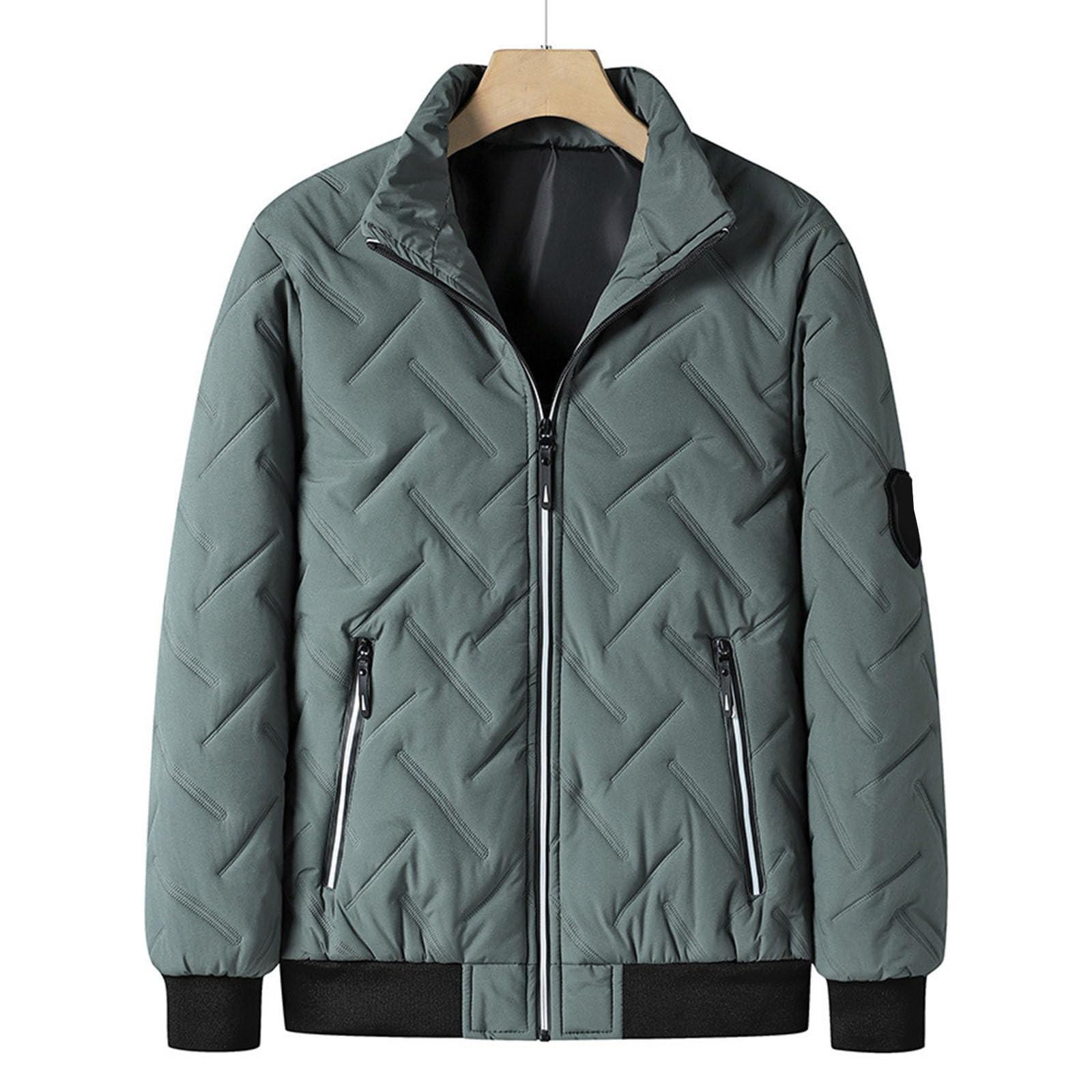 

Мужское осенне-зимнее пальто с хлопковой подкладкой, теплое и толстое ветрозащитное пальто, куртка с воротником-стойкой и хлопковой подкладкой XL