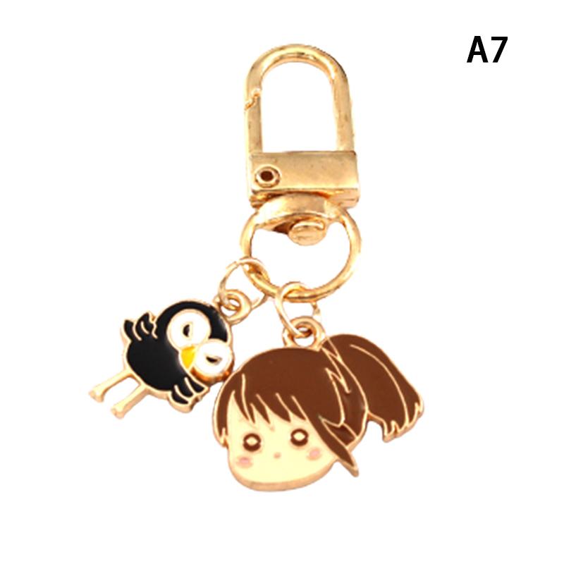 Cesta do fantazie, kreslené anime figurky, kreativní kovová klíčenka bez tváře, roztomilý přívěsek na klíče, taška, přívěsek, přívěsky na klíče od auta, příslušenství