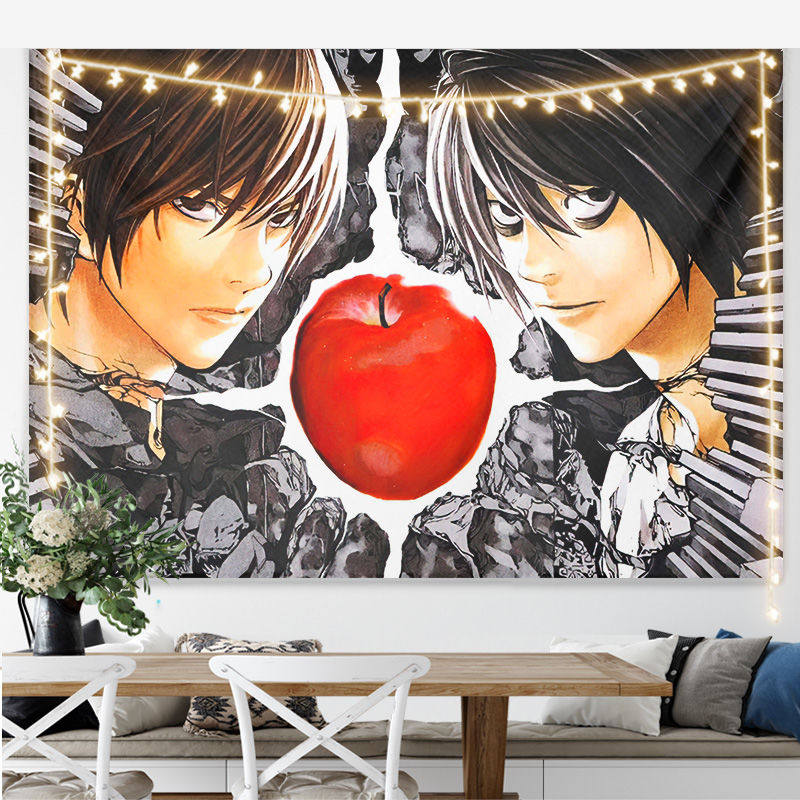 Neues japanisches Anime Death Note Druck Wandteppich Wandbehang Poster Schlafzimmer Hintergrund Wandkunst Heimdekoration
