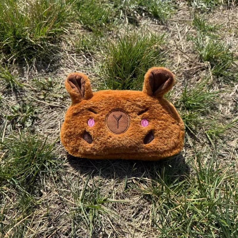 Internet celebrity kapibara plush pencil bag capybara stationery bag student cartoon stationery box large capacity stationery storage bag