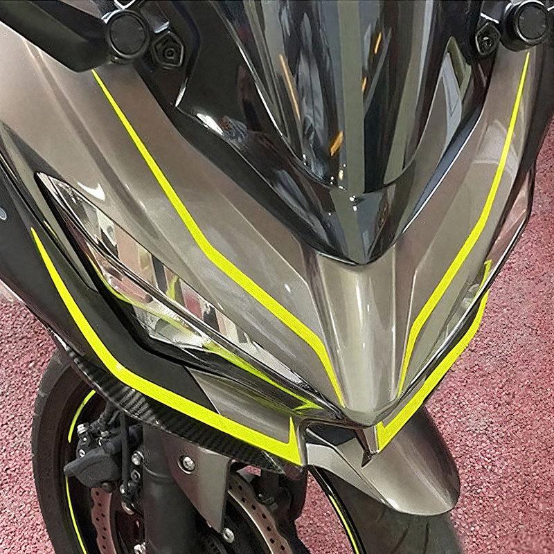 4pcs Motorcycle Reflective Decoration Stripe Headlight Warning Sticker Motorbike Accessories for Kawasaki Ninja NINJA400 H2 H2SX