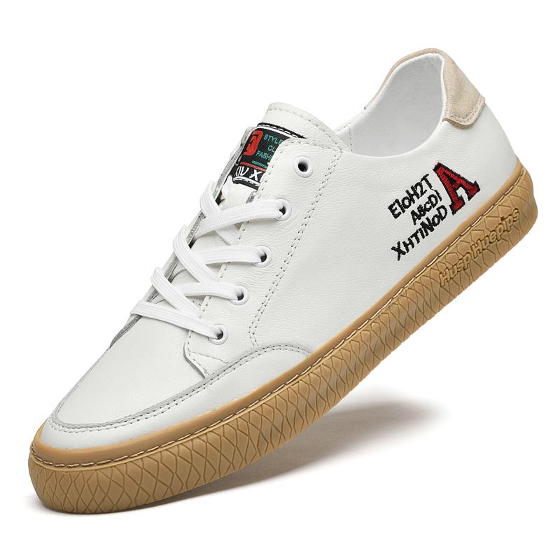 

Модные роскошные мужские туфли из натуральной кожи с вулканизированной подошвой, классические туфли для тенниса, скейтбординга, ходьбы, повседневные удобные туфли на плоской подошве, дизайнерские туфли 45 белый