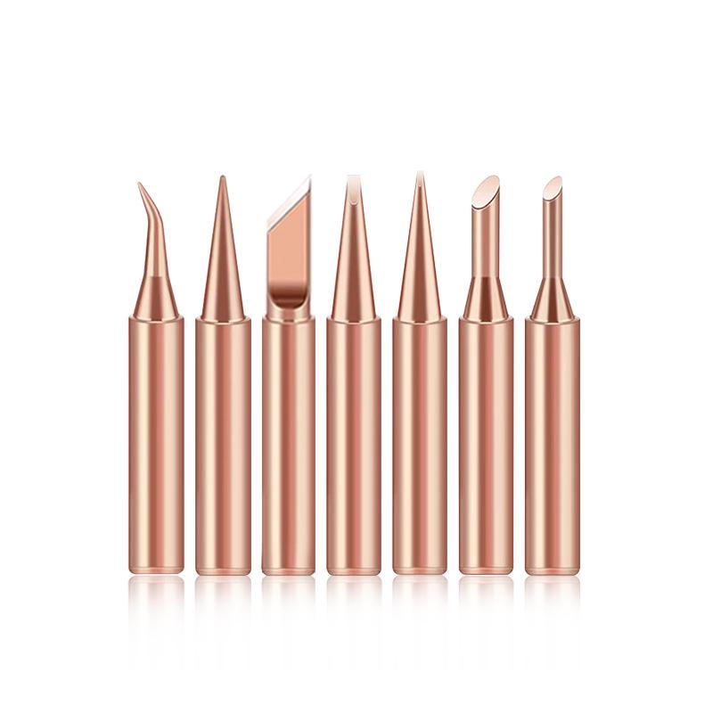 5-Piece Pure Copper Non-Magnetic Soldering Iron Tips for 936 Model