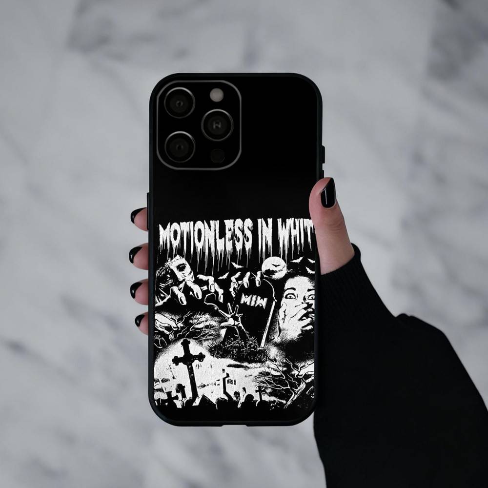 M-Motionless in W-White Band  Phone Case For iPhone 17pro, 16,15,14,13,12,11 X XR Plus,Others Soft Black Cover