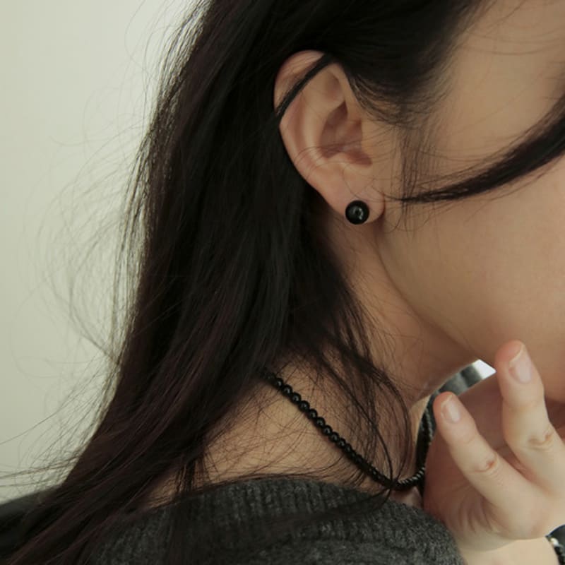 modernlike 14k gold onyx black earrings