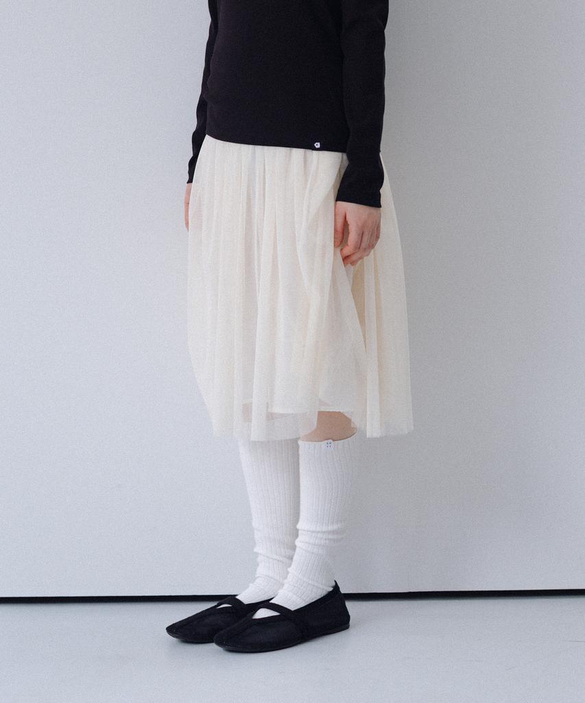 Ohesio Sheer Drape Banding Skirt, Ivory