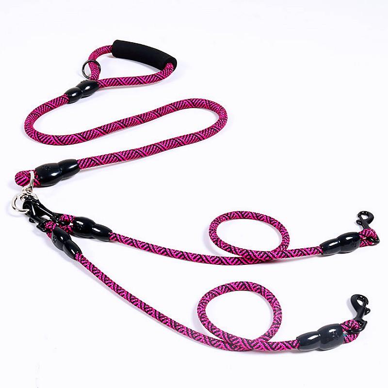 Dog Leash One-drag-three Dogs Leashes Double-head Leash for Dogs Walking Detachable Leashes Soft Handle Dog Chain Pet Products