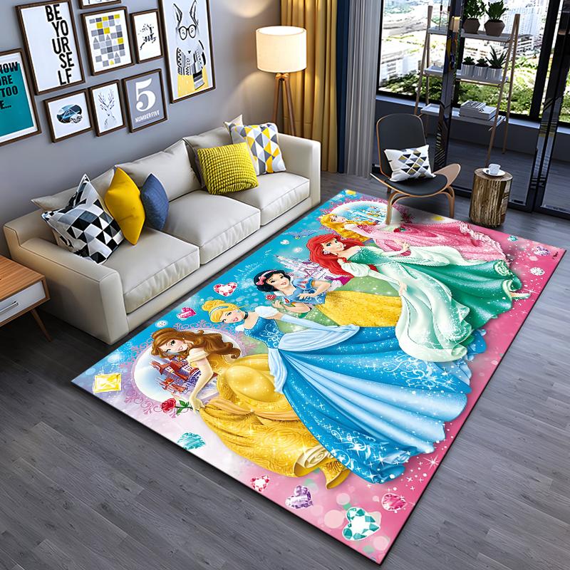Beautiful Snow Princess Cartoon Carpets Bedroom Sofa Play Mats Rug Bedroom Decor Carpet Livingroom Rug Crawl Gift Rug Potdemiel