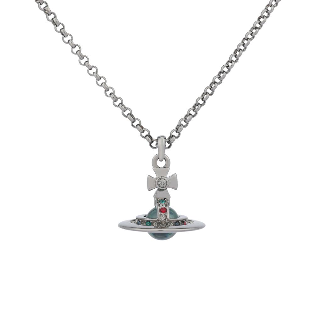 VIVIENNE WESTWOOD New Petite Orb Necklace Women Necklace Mint-Green Gunmetal-Gray 63020225-02S378