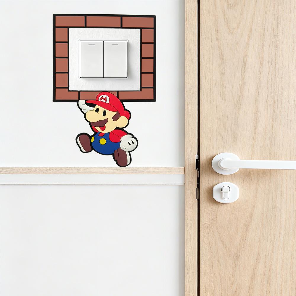 Super Mario Themed Light Switch Sticker: Kitchen & Bedroom Style