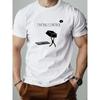 Men's Stick Figure Holding Keyboard Graphic Summer Casual Crew Neck Short Sleeve T-Shirt