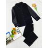 Women European Style Open Front Long Sleeve Long Pants Two Piece Pajama Loungewear Set