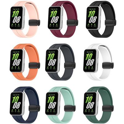 Pulseira Magnética com Fivela Dobrável para Relógio Nova Pulseira de Silicone para Samsung Galaxy Fit3