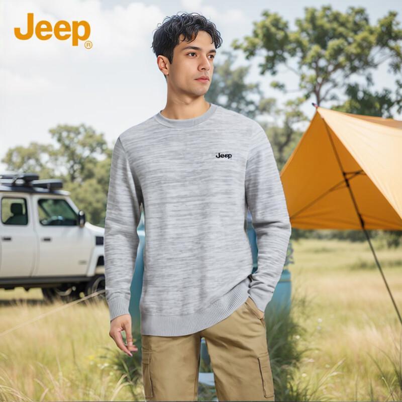 Jeep Men's Winter Round Neck Thermal Knit Sweater