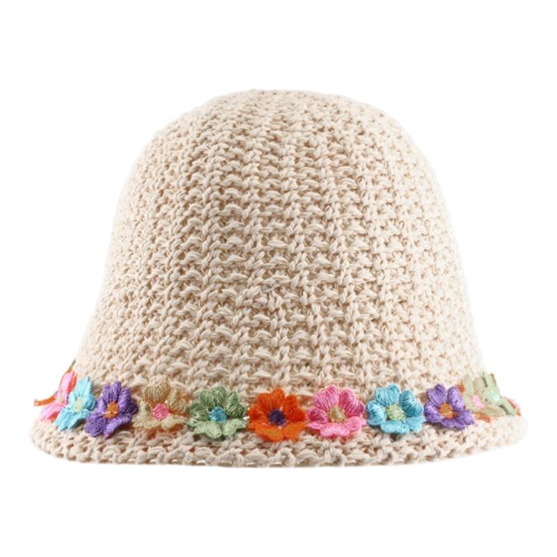 Women Sun Hat Straw Panama Hat Straw Handmade Flower British Style Straw Beach Hat Panama Hat Photo Props