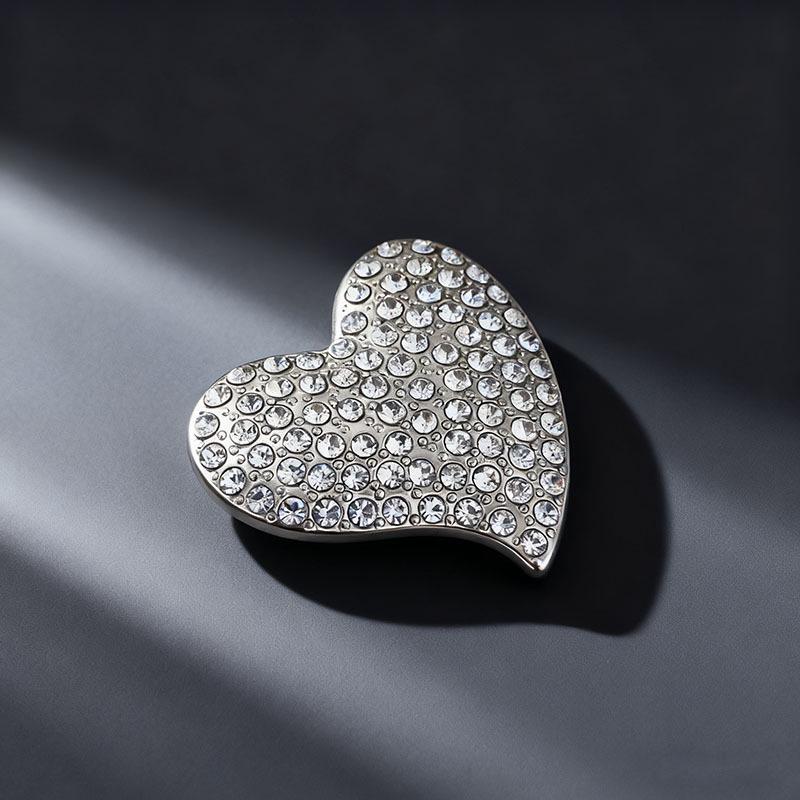 Элегантная брошь-сердце со стразами - Хрустальная бутоньерка для женских костюмов и пальто OUBERIER