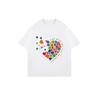 Oversized T Shirt Black Colorful Hearts Pattern For Casual Wear