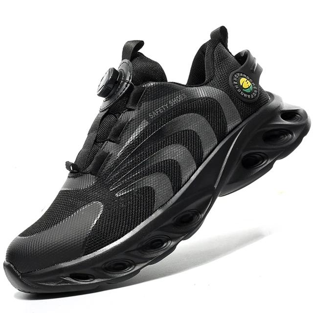 

Men S Rotating Button Safety Shoes Steel Toe Work Sneakers Indestructible Shoes Puncture-Proof Work Boots Air Cushion Men Boots 36