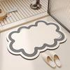 Retro Diatom Mud Bath Mat Quick Drying Anti Slip Super Absorbent Wood Grain Leaf Design for Bathroom Toilet Shower Floor Mat