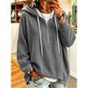 Women's Waffle Hoodie, Drawstring Zip-Up Loose Long Sleeve Sweatshirt Top,  New Arrival, European American Style Cross-border Women's Clothing