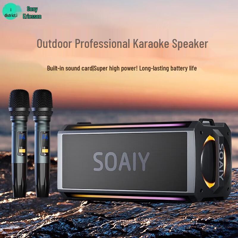 Soaiy SH05 Outdoor Karaoke Bluetooth Speaker with Dual Mics