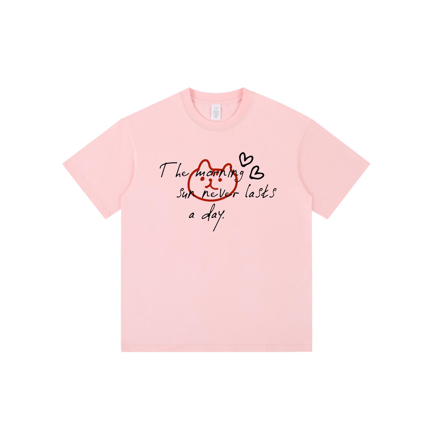 

Unisex Hand-painted Cat Graffiti Cotton Crew Neck Short Sleeve T-Shirt L