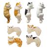 Simulation Furry Cat Ornament Plush Animal Figurine Realistic Fluffy Kitten Model Hanging Cat Decoration for Home TV Stand Shelf Decor