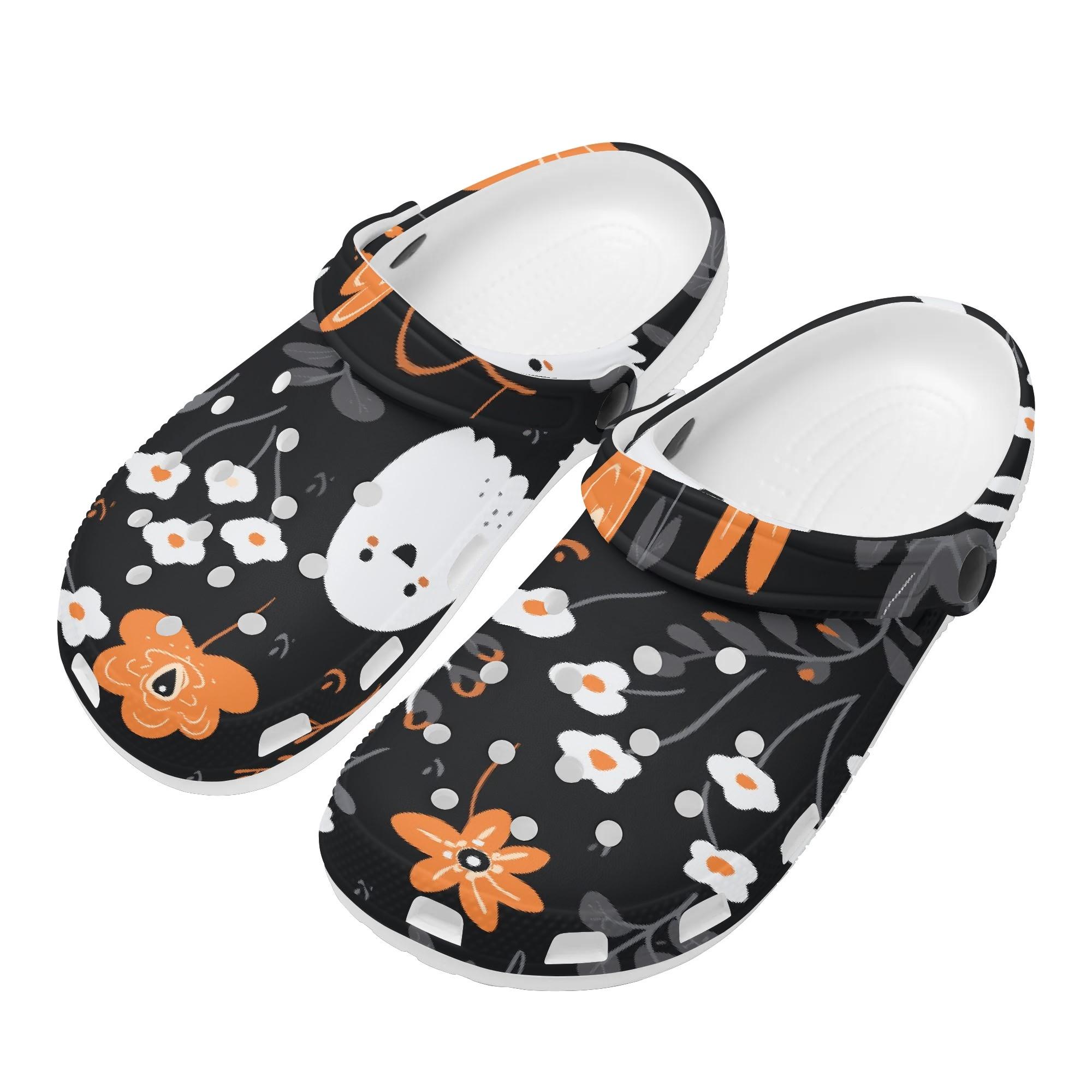Allover Printed EVA Clogs Adult Unisex Ventilated Breathable Slip On Casual Shoes Lightweight Summer Sandals Daily Walking 36 белый