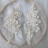 Lace Applique Sew on Patch Fabric 1Pair Embroidery Flower Exquisite Trim Patches Crafts Stickers Bag Gown Decoration Wholesale