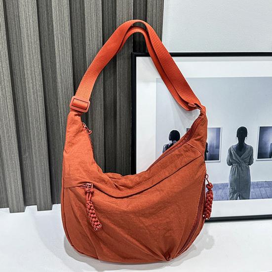 Uformell Hobo-veske Dumpling-veske med justerbar skulderreim Sammenleggbar skulderveske med flere lommer Stor kapasitet Crossbody-veske for daglig bruk Reise Arbeid