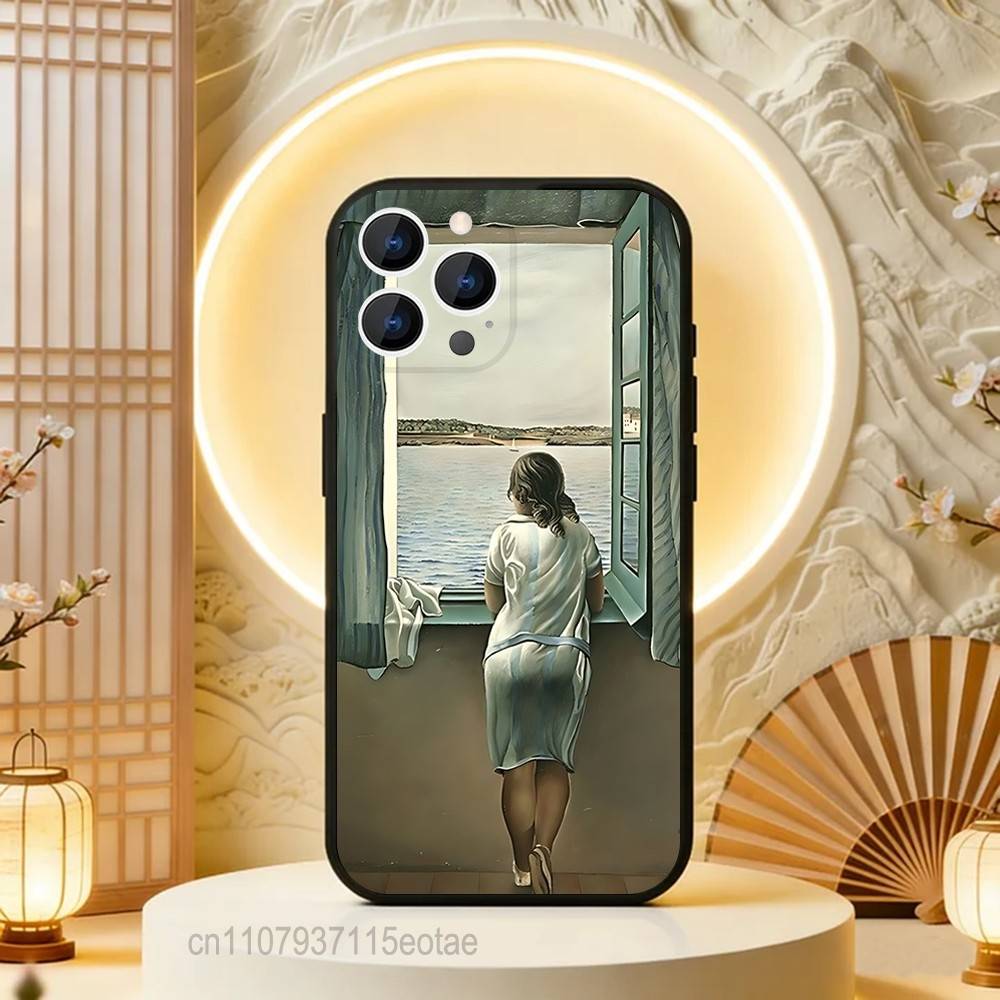 

S-Salvador Art D-Dali PAINTINGS Phone Case Silicone Soft For IPhone 16,17,15,11,13,12,14,Mini,Pro,Max,Plus,Air,E Black iPhone17pro