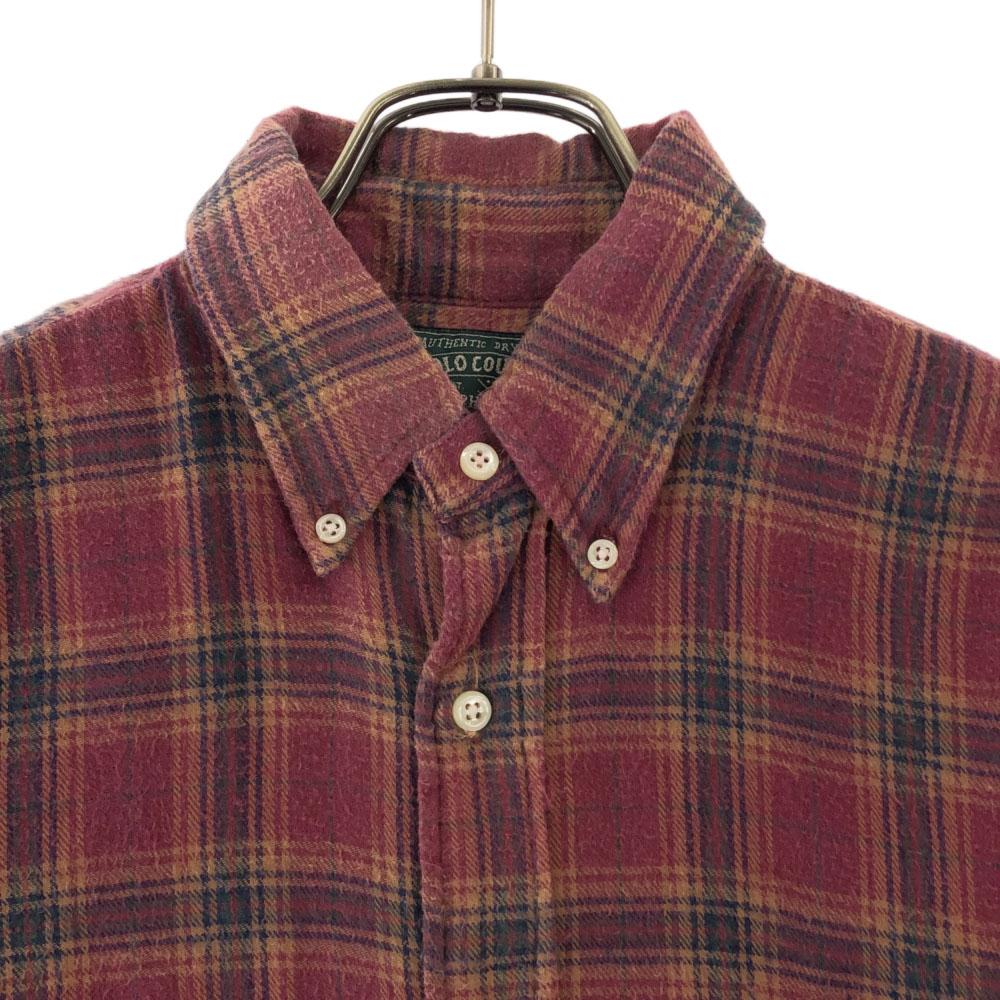 POLO COUNTRY RALPH LAUREN 90s Check Pattern logo embroidery Long sleeve Button down shirt Men's Used
