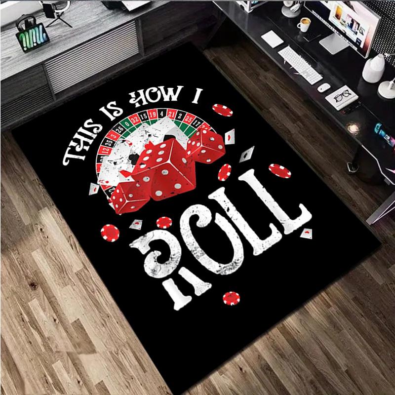1Pc Dices Print Rug - Home Decoration Carpet For Living Room Bedroom Flooring Computer Chair Area Rug