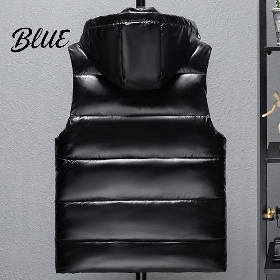 Breathable Vest Coat Comfortable Down Sleeveless Zipper Collar Hooded Men Stand Closure Winter Outwear