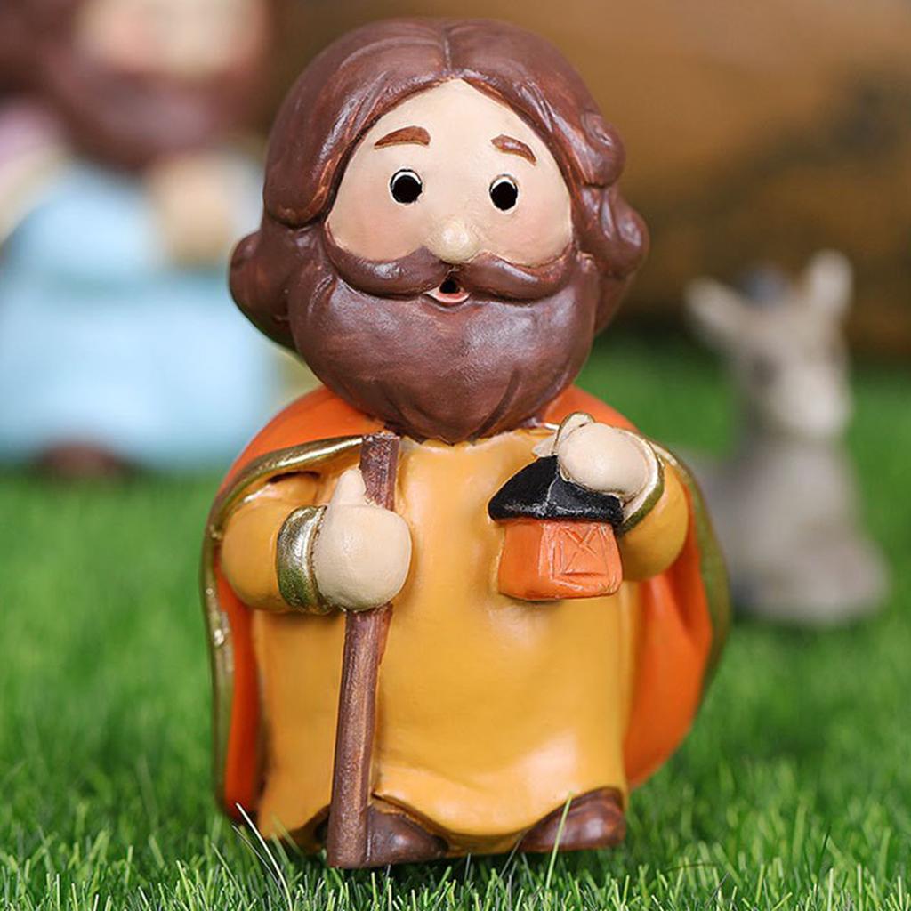 Colorful Nativity Scene Figurine Set Cute Animals Rugged Lightweight  Reliable Mini Christmas