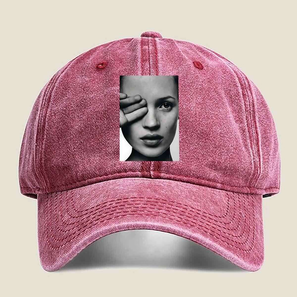 Mysterious Women Portrait Fashion Washed Baseball Cap Hat Outdoor Activities One Size