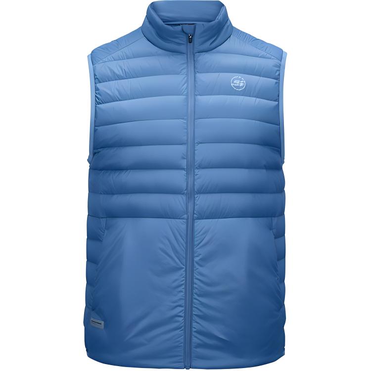 Skechers Sport Lifestyle Series Stand Collar Windproof Warm Down Vest Men Vests Horizon-Blue P424M067-02X6 S