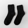 Women's Candy Color Coral Velvet Mid-Calf Socks - Thick, Warm, and Cozy for Autumn and Winter