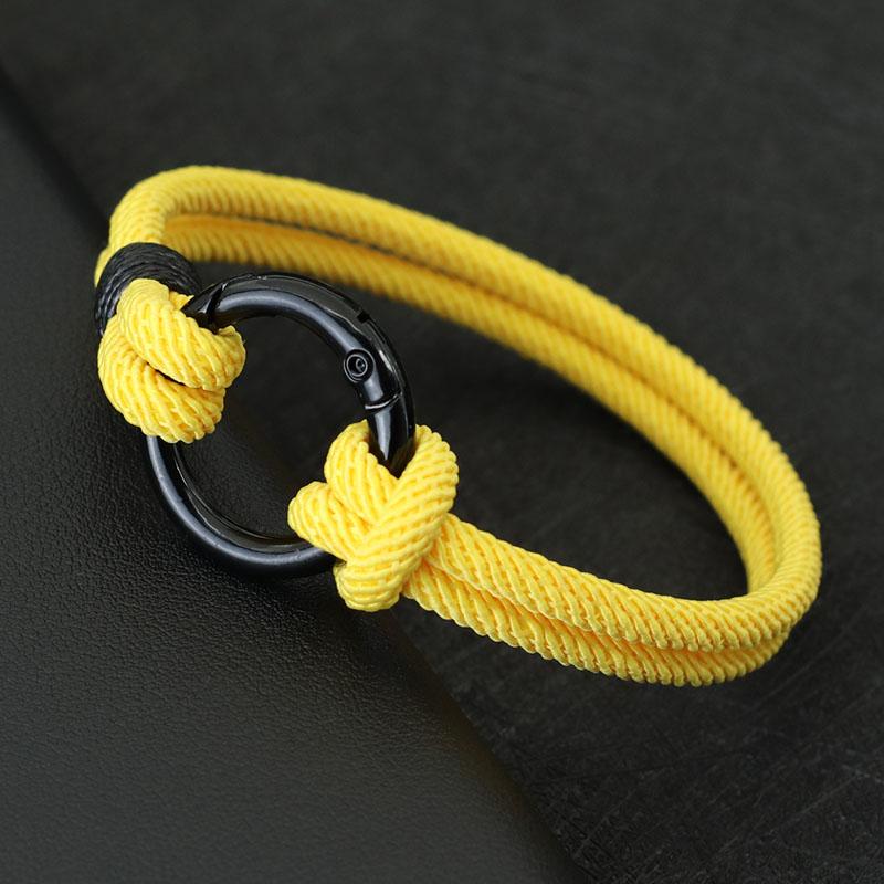 New Fahion Men Bracelet Rope Mountaineering Buckle Double Layer Lucky Red Thread Braclet Pulsera Hombre Accessories Hiphop Joias