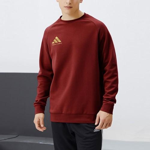 adidas Logo Athletic Fitness Casual Crewneck Pullover Sweatshirt Unisex Red