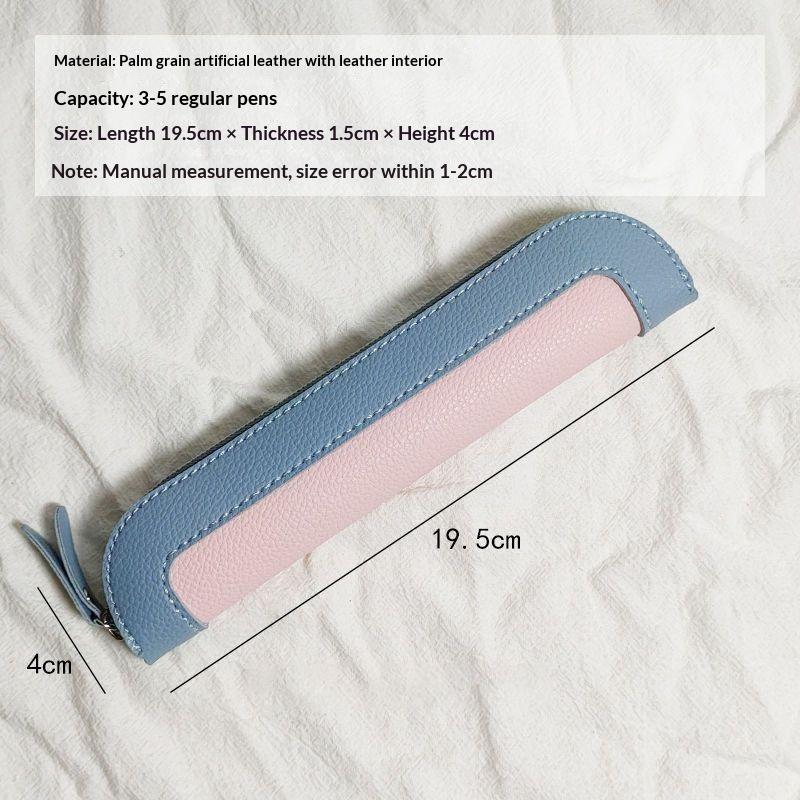 Pu Leather Pen Holder Brass Snap Closure Fine Stitching Office School Use Gifts For Writers Students